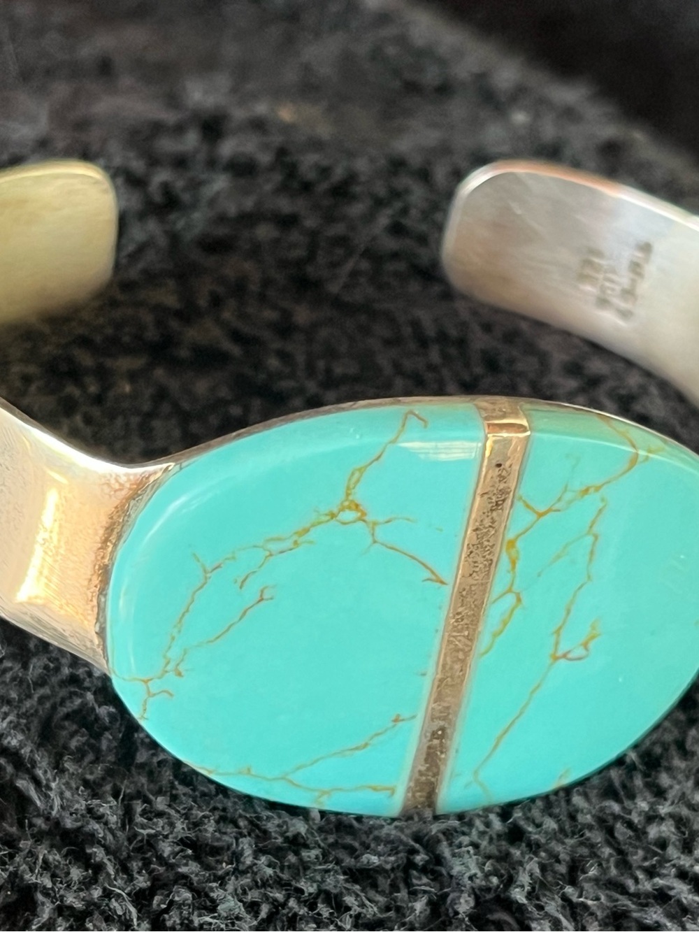 Taxco Sterling and Turquoise Cuff Bracelet